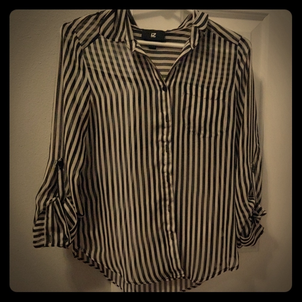 Button up sheer blouse
